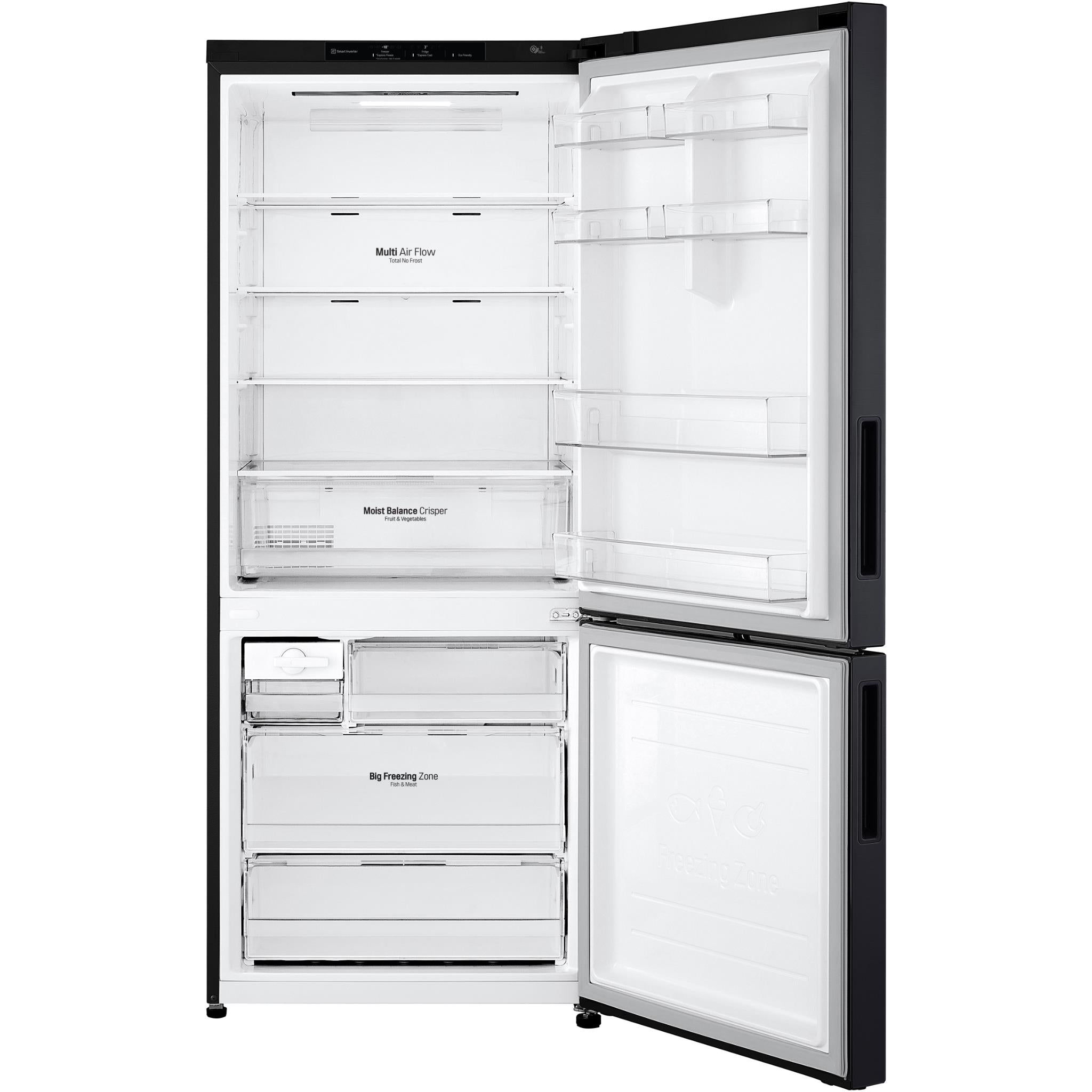LG GB-455BLE 420L Bottom Mount Fridge (Black)